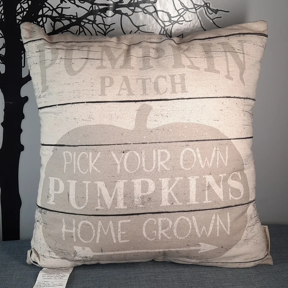 Pumpkin Patch Fall Harvest Throw Toss Bed Accent Pillow Autumn Harvest Farm
